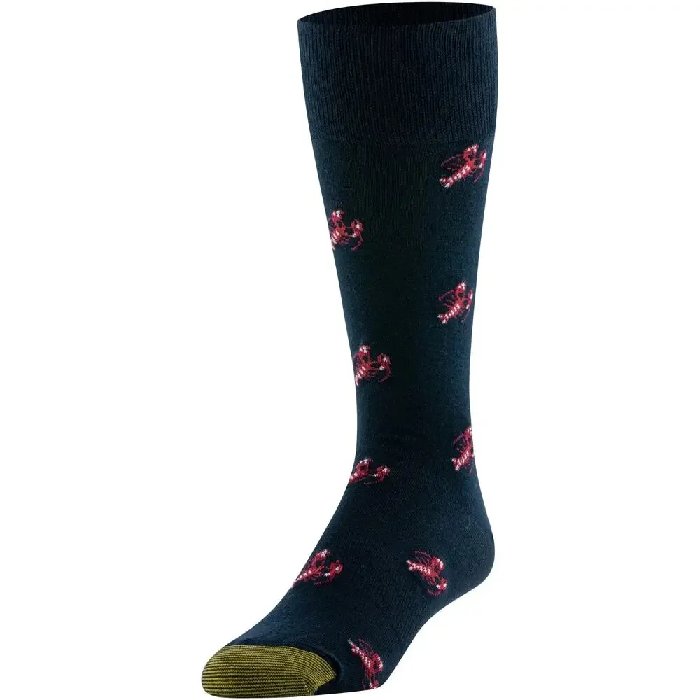 3-Pack GoldToe Edition Men's Lobster Blue Crew Dress Socks - Size 6-12.5